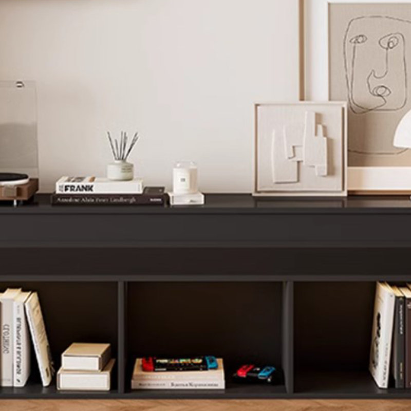 Meuble télé minimaliste, Noir, H 23,62 po x L 70,86 po x l 12,59 po