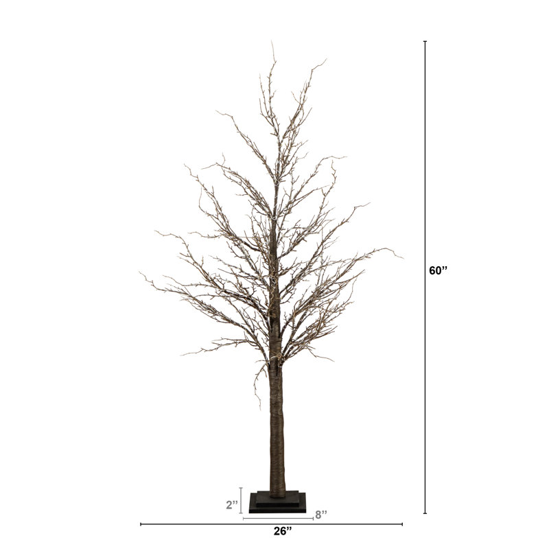 5ft. Pre-Lit Artificial Twig Tree with 360 Warm White LED Lights