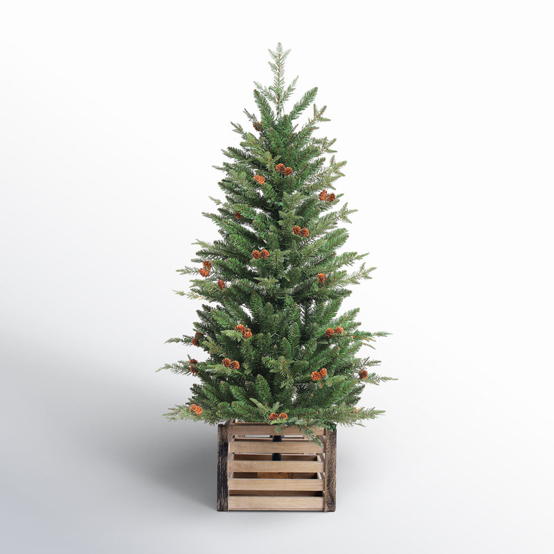Sapin de Noël artificiel vert 48 "avec 100 lumières et pommes de pin