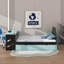 Lit de jour double en bois - Comprend un lit gigogne simple, un bureau et des stations de recharge USB-1239932011