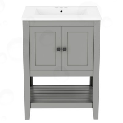 Meuble-lavabo moderne avec tablette ouverte