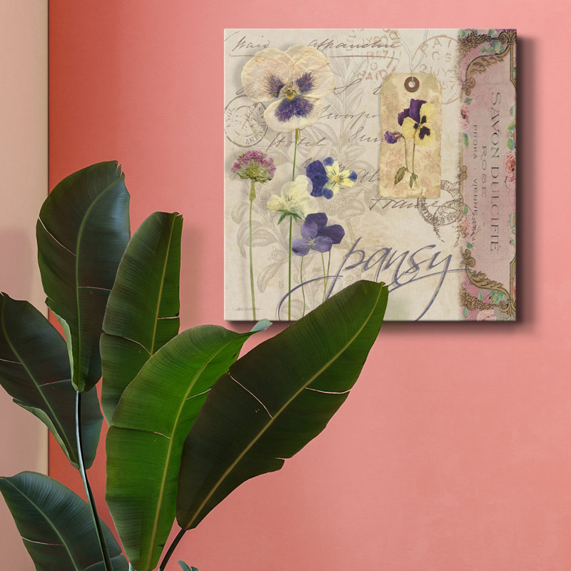 Pensée - reproduction d'art sur toile tendue, H 16 po x l 16 po x P 1 po
