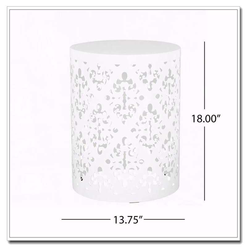 Table d'appoint d'extérieur, Blanc, 1