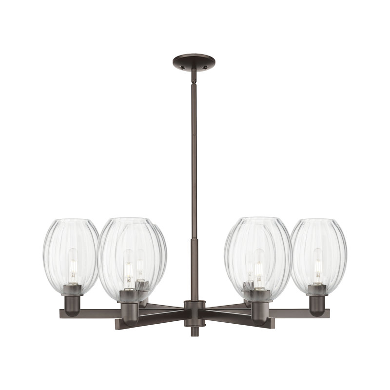 Hailsham - Lustre suspendu 3 lumières, Clair, Bronze frotté à l'huile, Six lumières