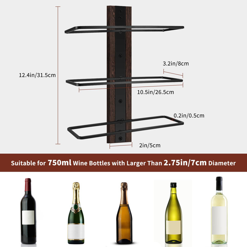12 Bottle Wine Bottle Rack Black