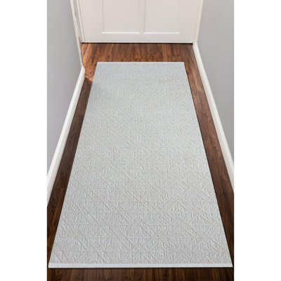 Elegant Hall Carpet, 100% Polyester, 3.3 x 4.9 ft | 2000 g/m², Pile Height: 0.2 in, Cotton Backing | Machine Washable at 86°F, Vacuum Safe, Stain-Resistant | Cream Color, Perfect for Living Room & Entryway Decor