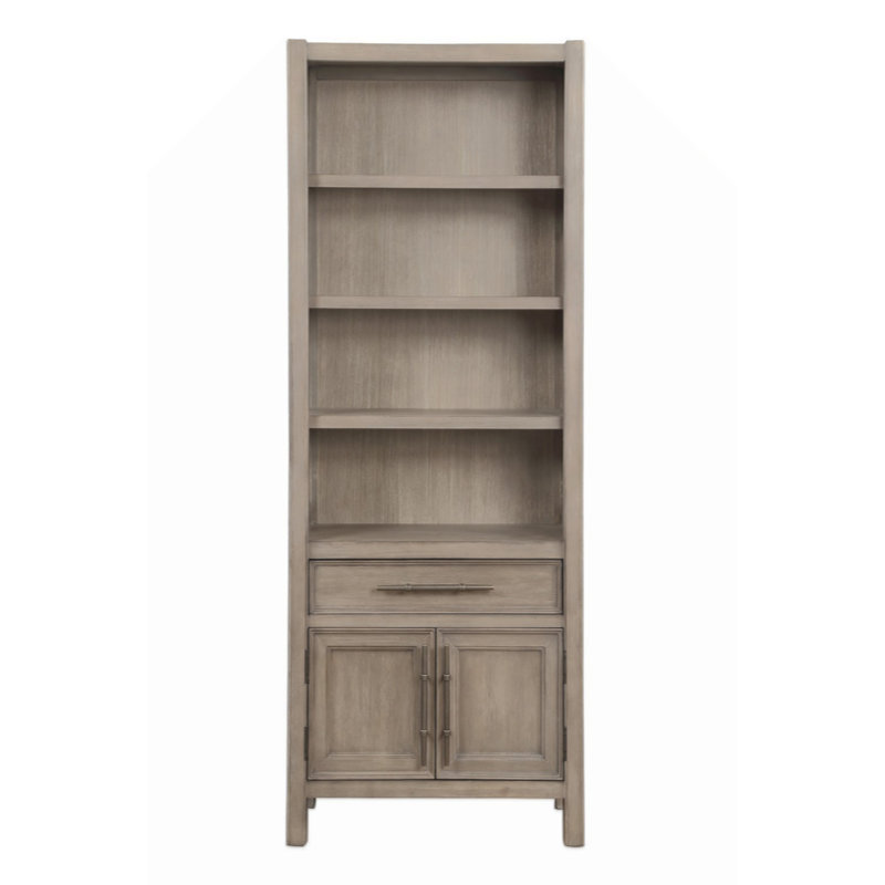 Bibliothèque Quirk, sans assemblage requis, finition chêne blanc