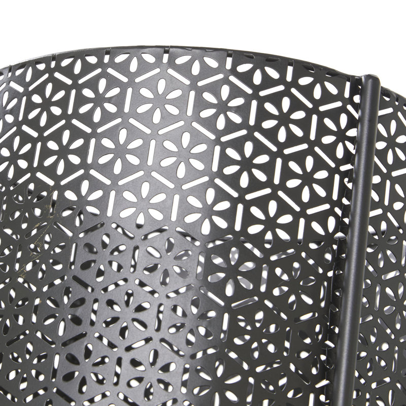 Ensemble de 2 pots de fleurs en métal à découpes pour l'intérieur et l'extérieur, Noir