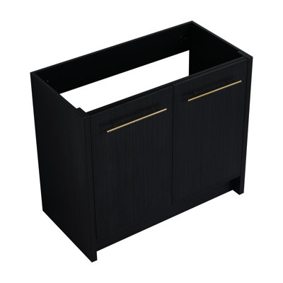 Meuble-lavabo autoportant en châtaignier noir - 36 po, châtaignier efficace, robuste