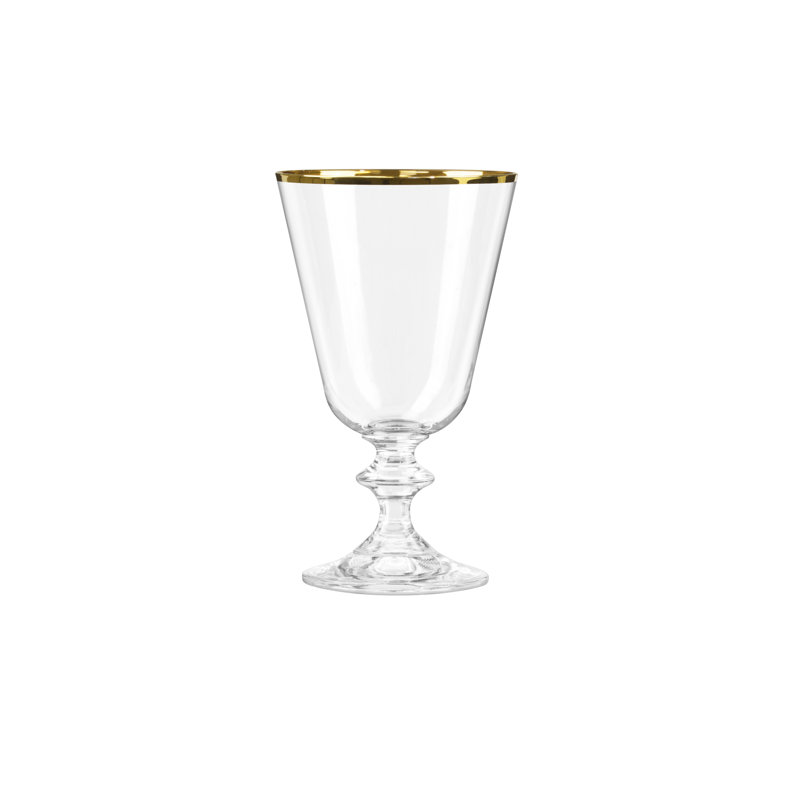 Gianara 12oz. Glass Set, Gold/Clear, 8 Oz.