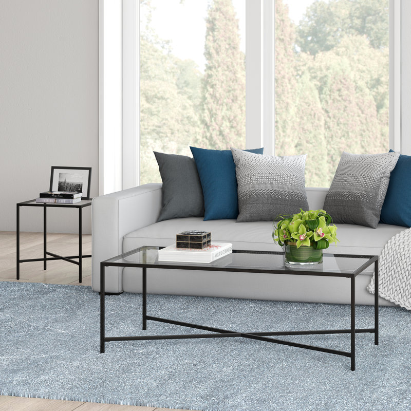 Cross Legs Coffee Table, Blackened Bronze