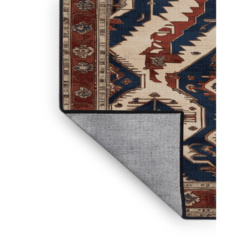 Machine Washable Persian Black Area Rug, Runner 2' x 5'