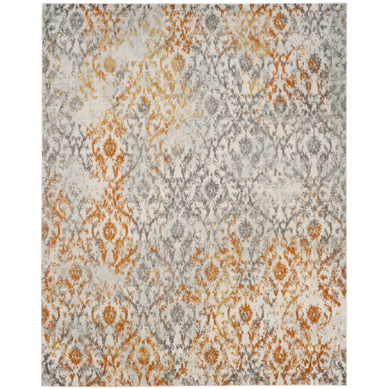 Christa Gray/Orange Rug, Rectangle 12' x 18'