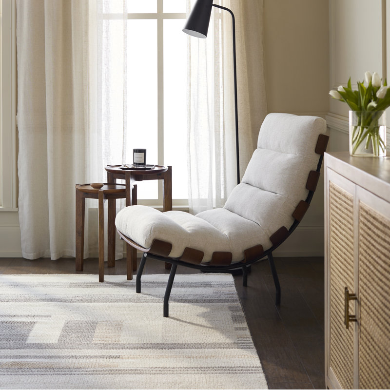 Malin Upholstered Accent Chair, Oatmeal Polyester Blend