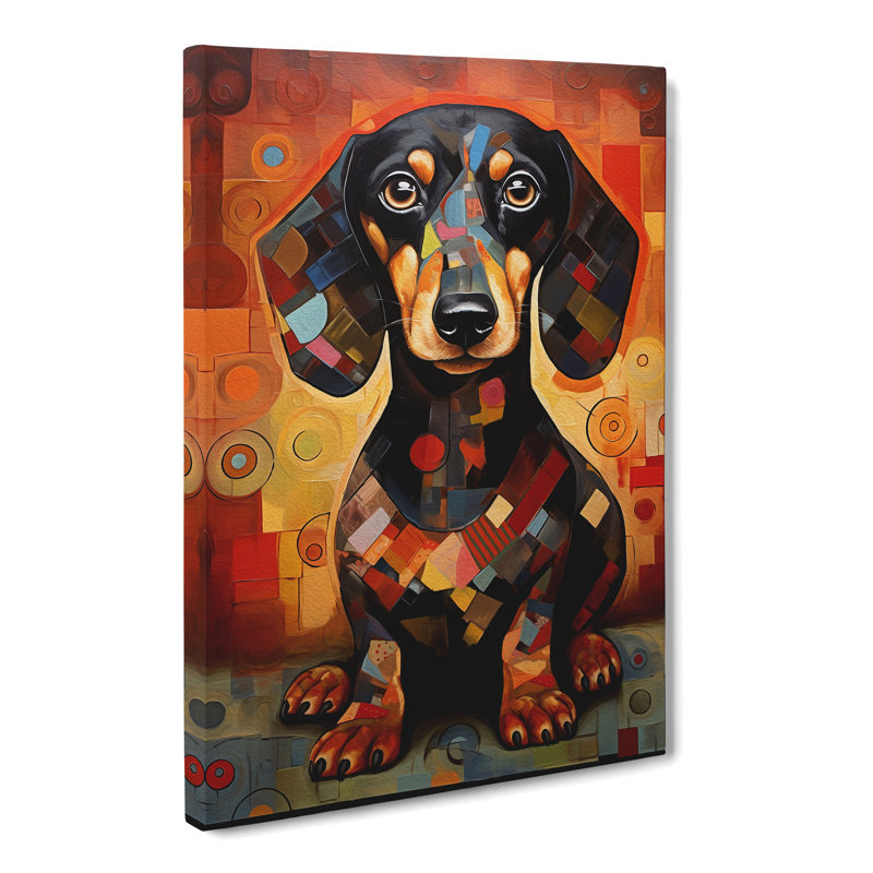 Dachshund Contemporary - Print, 60cm H x 40cm W x 3cm D