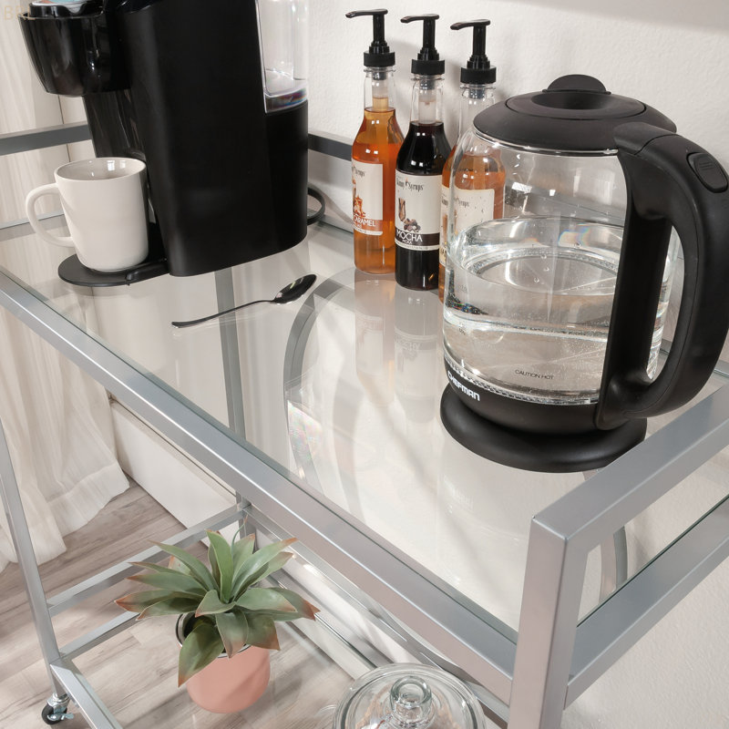 Chariot-bar, finition grise