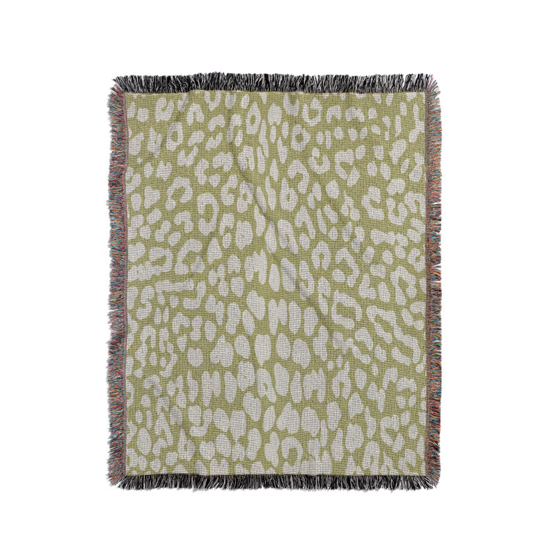 Jeté en mélange de coton Delo, Chartreuse, L 70 po x l 50 po