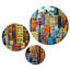 Pop Art Newyork en couleur - ensemble d'art mural en métal Cityscapes