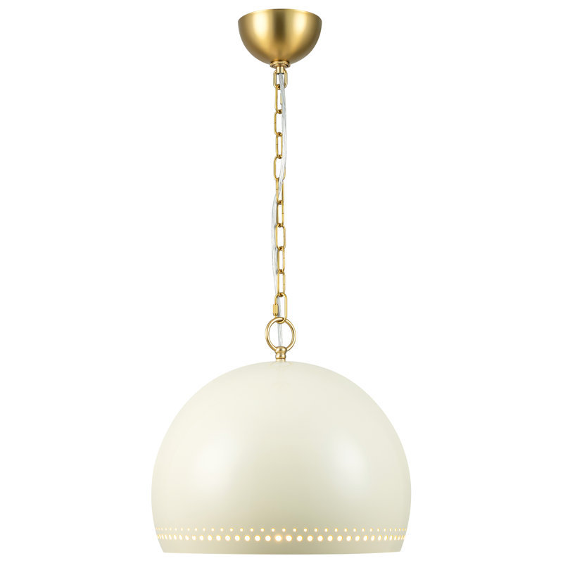 Luminaire suspendu en forme de dôme 1 lumière Lodi, Crème