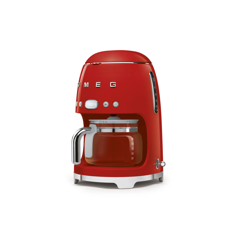 SMEG 50's Retro Style 10-Cup Drip Coffee Machine with Filter, Red
