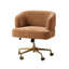 Chaise de bureau pivotante en chenille simple avec accoudoirs courbés Jacqueline-1521269028