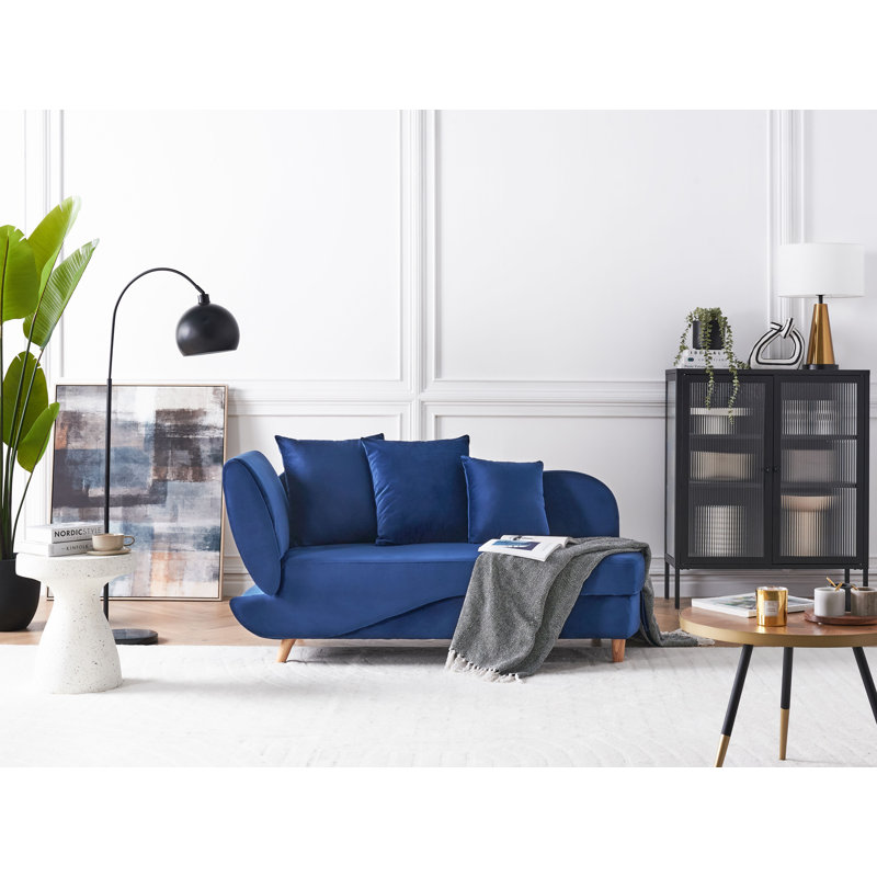 Ahliyah Upholstered Chaise Lounge, Blue, Left Hand Facing