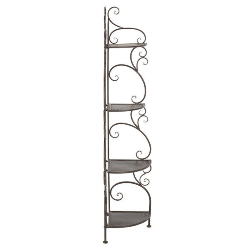 Tablette d'angle élégante Odine, Brun rustique