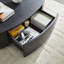 Table basse ovale moderne de luxe avec tiroir en noir mat