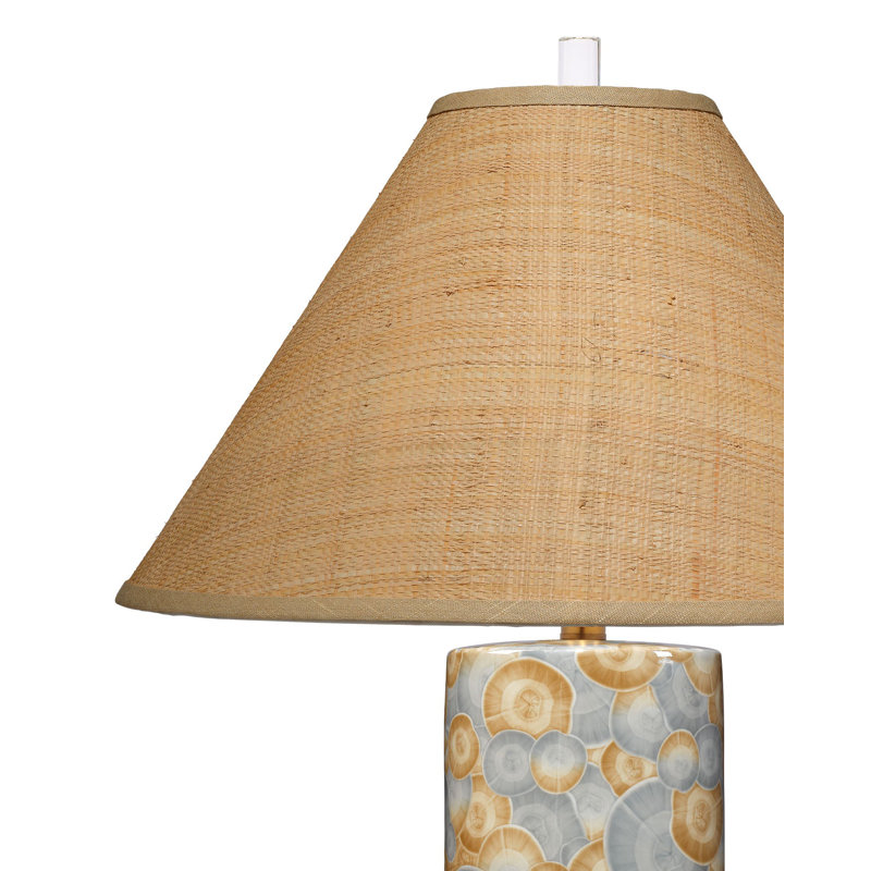Serene Ceramic Table Lamp with Raffia Shade
