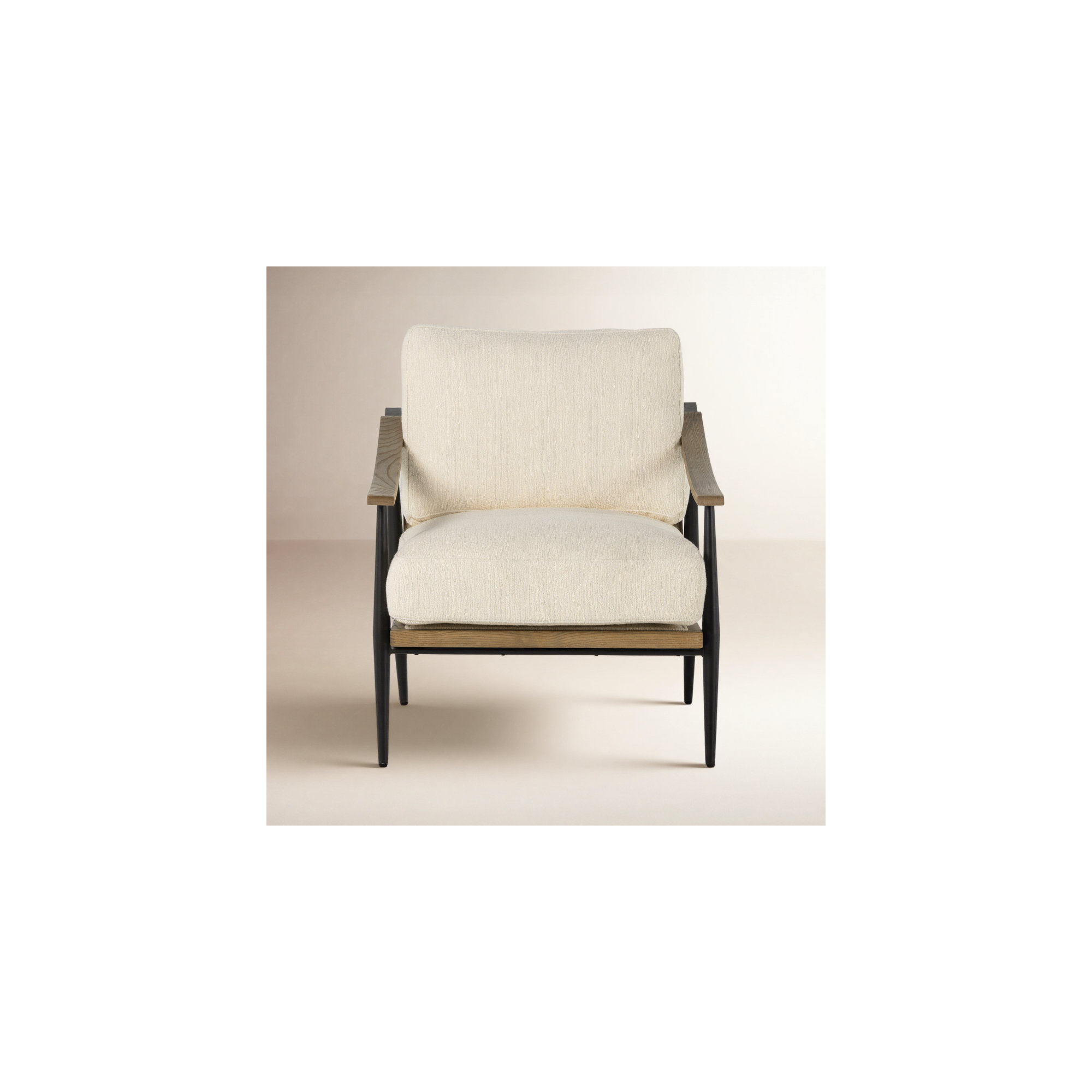 Paralimni Club Armchair, Kerbey Ivory Polyester Blend