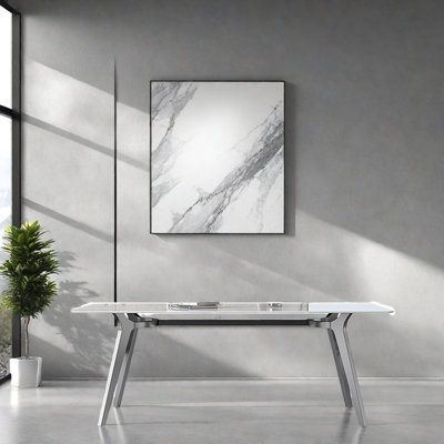 Natural-textured Stone Table with Spacious Space.