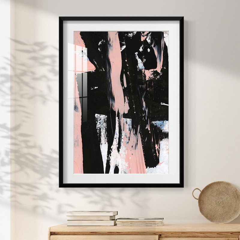 Noir et rosé I - impression encadrée, H 25,5 po x l 17,5 po, Noir