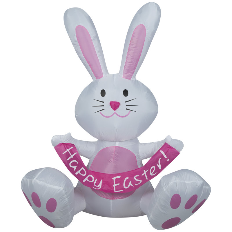 Présentoir gonflable et lumineux en lapin de pâques air