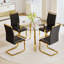 Table circulaire moderne en verre trempé transparent avec pieds en métal doré pour une utilisation polyvalente dans la cuisine, la salle à manger et le salon