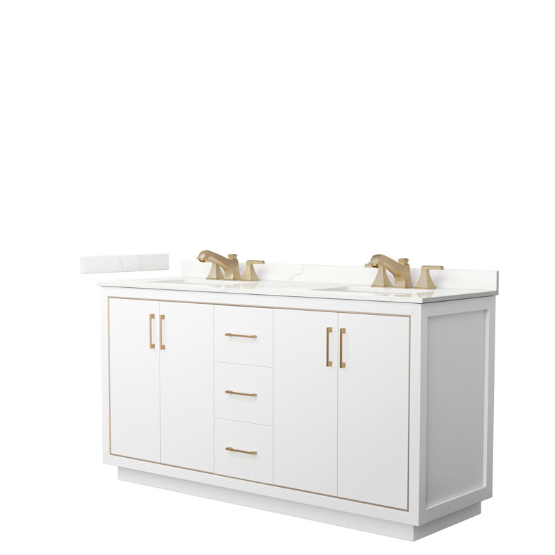 66 meuble-lavabo double avec plateau 66, Gris foncé, Quartz Giotto, Noir mat