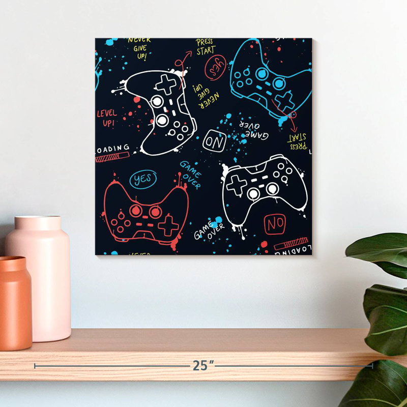 Senne Video Game Over Pattern, 16" H x 16" W