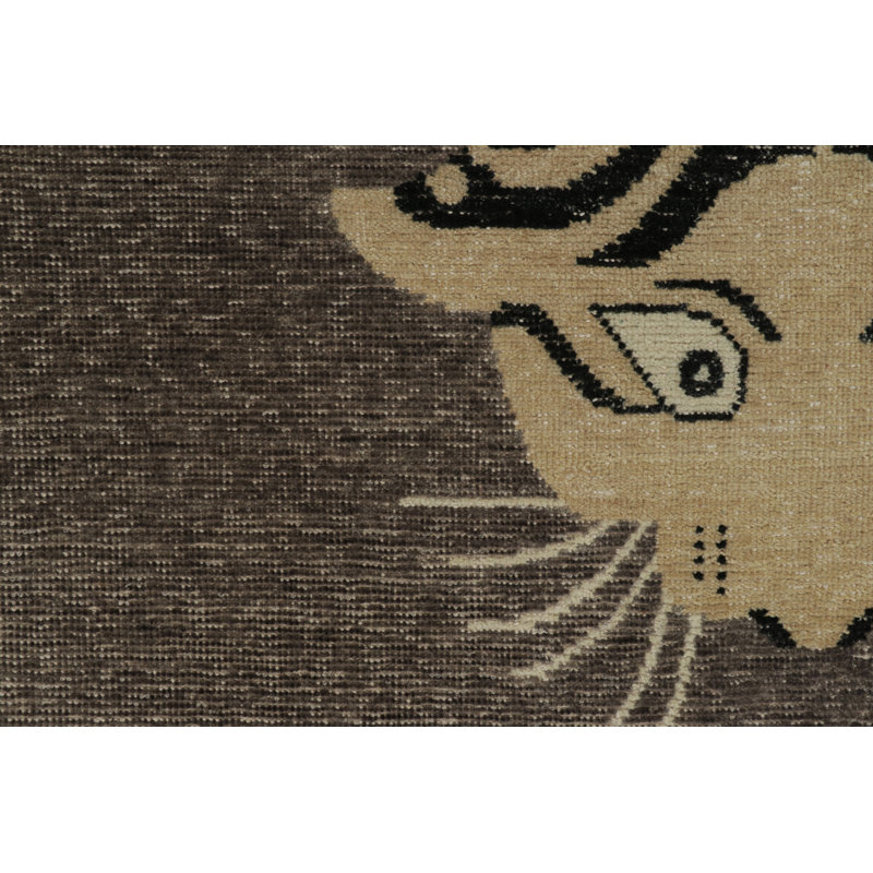 Distressed Homage Handmade Kilim Wool Animal Print Area Rug, Runner 3' x 10'
