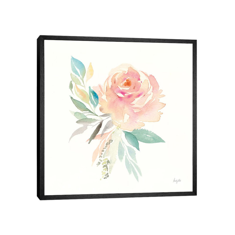 Watercolour Blossom III by Kristy Rice - 1 Piece Painting on Canvas, 93.98cm H x 93.98cm W x 3.81cm D, Black Framed