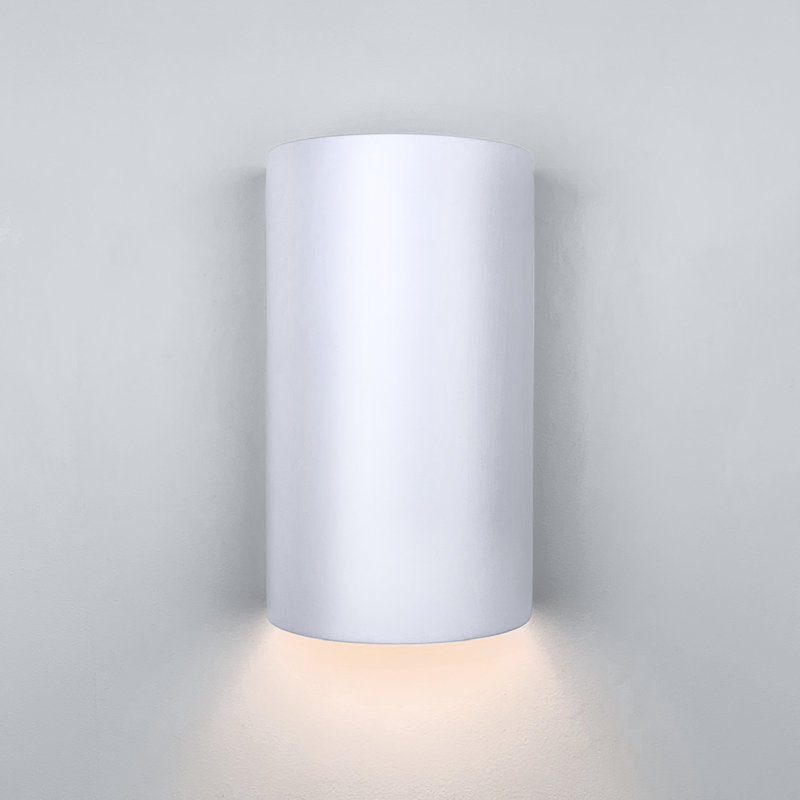 Applique murale 9,75 po cylindrique H Andros Downlight, Non, Blanc