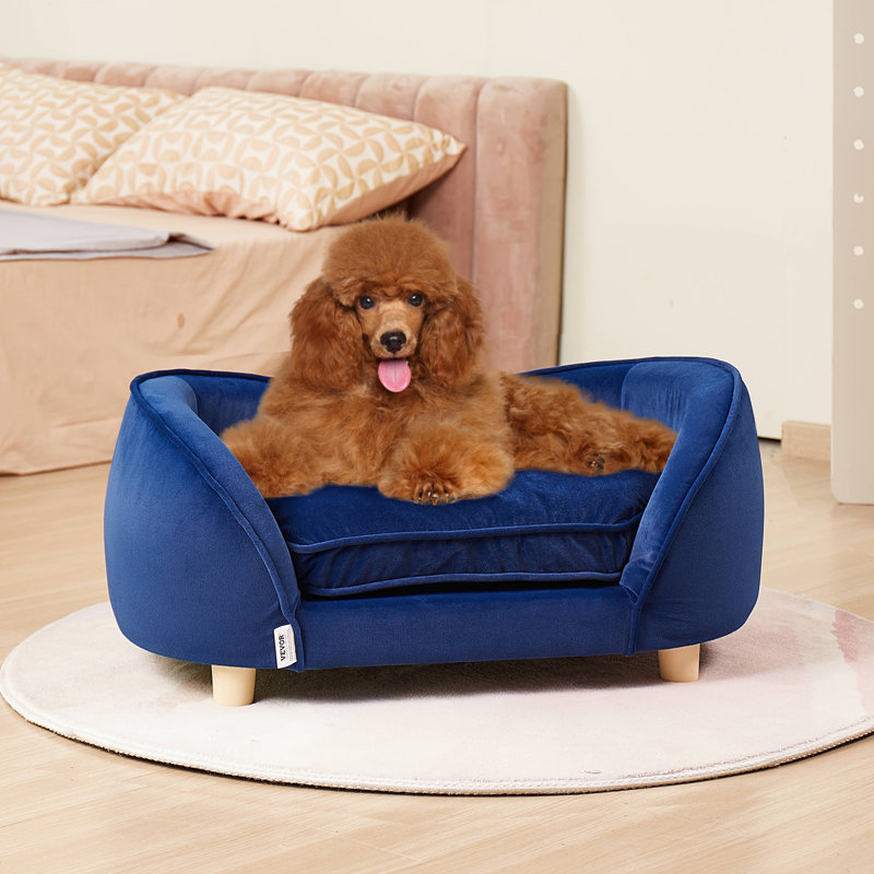 Velvet Pet Bed, Blue