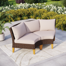 Argyri Wicker Outdoor Patio Curved Chair with Cushions