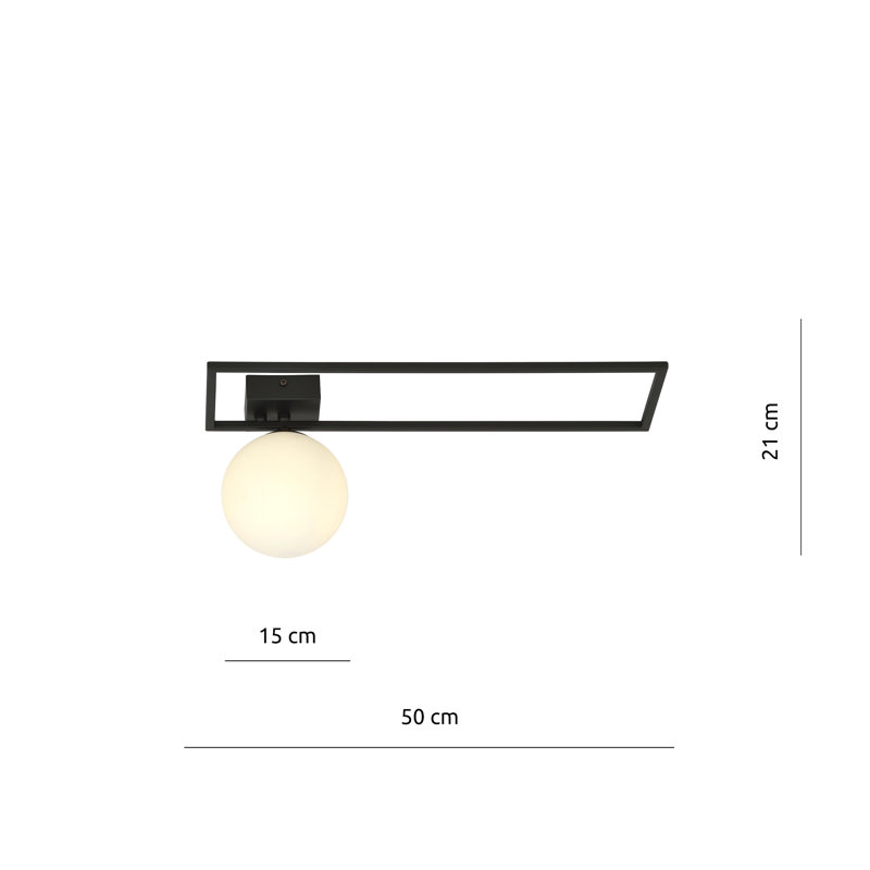 Appiah Glass Flush Mount, Opal, 25cm  x 47cm W x 74.5cm D