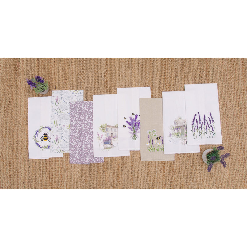Lavender Fields Kitchen and Bathroom Embroidered Hand Towel