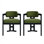 Ensemble de 2 chaises d'appoint rembourrées en velours noir et vert en velours, idéales pour les salles à manger