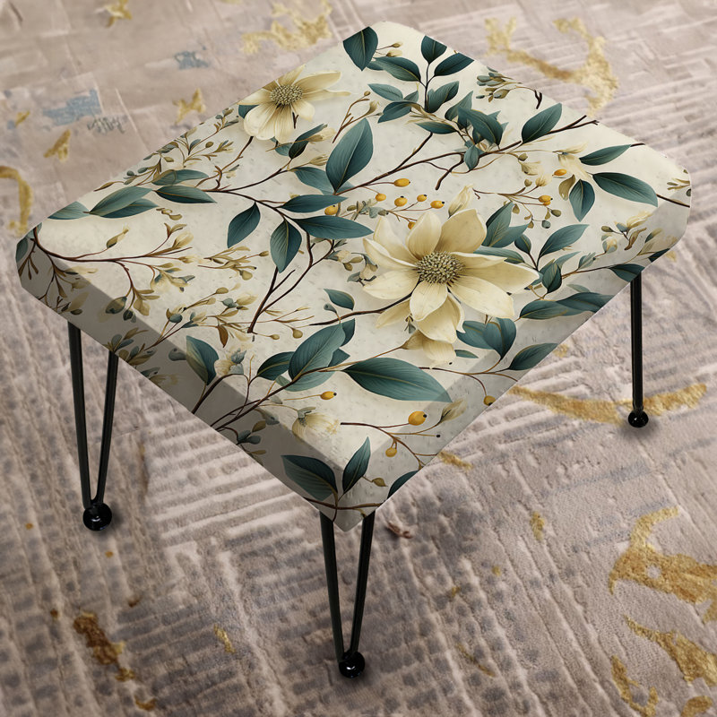 Whispering Vines - Plants Rectangle Ottoman