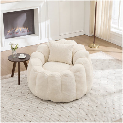 Pouf poire pour adultes, pouf poire une place à motif floral, canapé de sol ultra doux en fausse fourrure, fauteuil de lecture surdimensionné pour salon, chambre, bureau