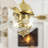 42"W Pepin Glam/Modern LED Indoor Clear Gold Glass Ceiling Fan With Oak And White Blades with a Remote Control