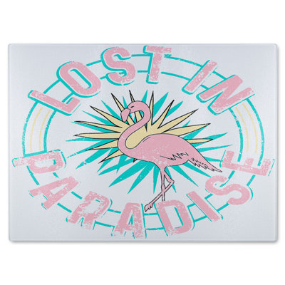 Lost In Paradise Glass Chopping Board