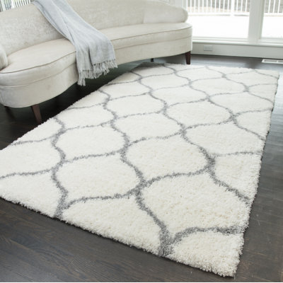 Tapis gris ivoire Feather