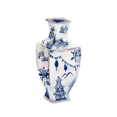 «Indigo Vase III» par Melissa Wang - reproduction d'art sur toile tendue